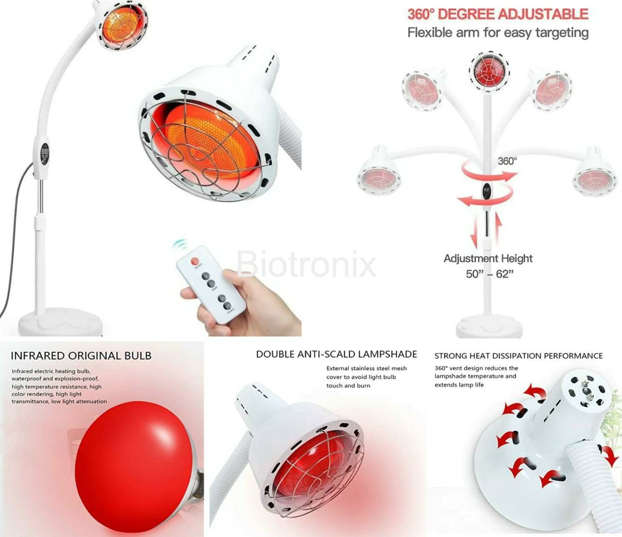 adjustable height infrared therapy device 