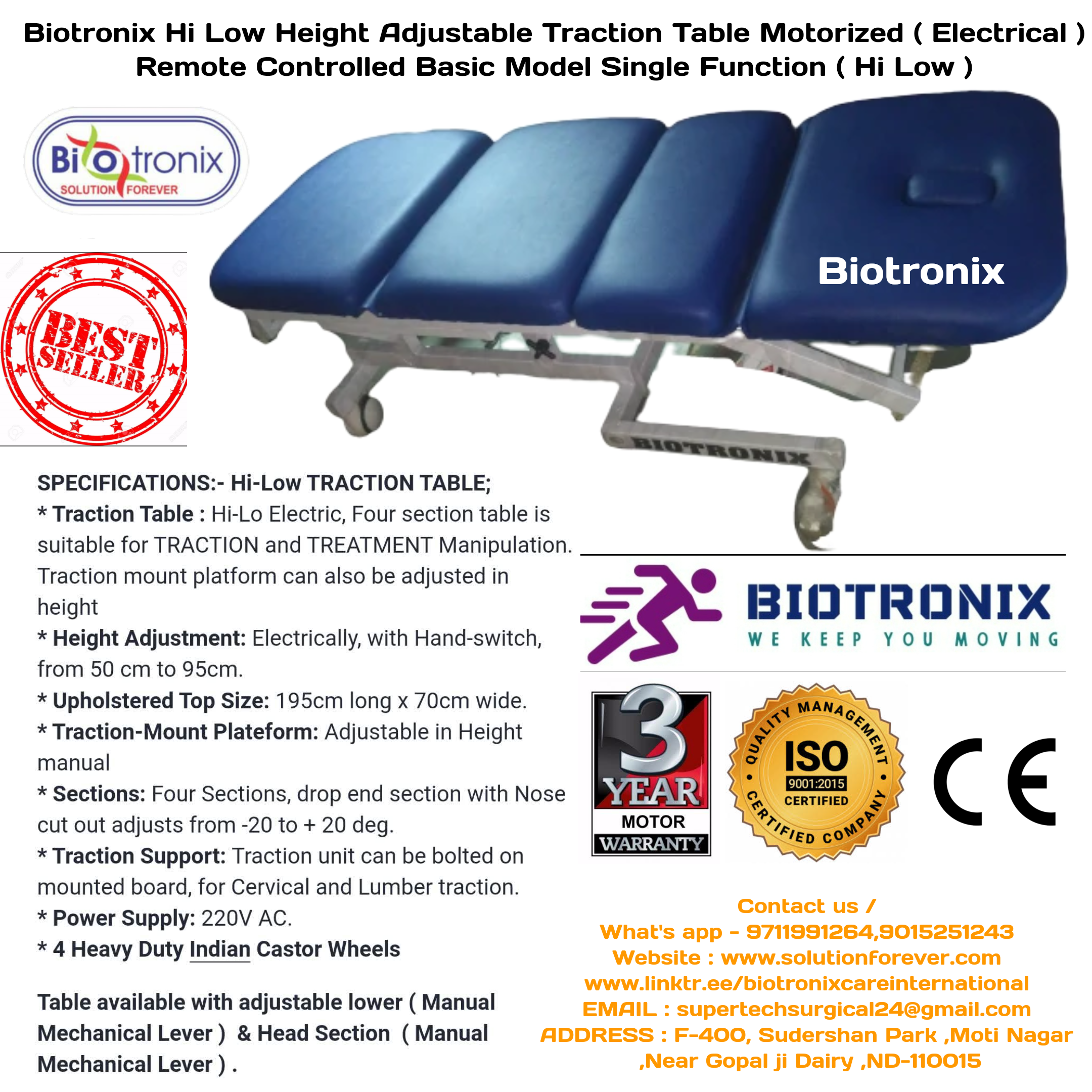 Electrical Hi-Low Treatment Table 