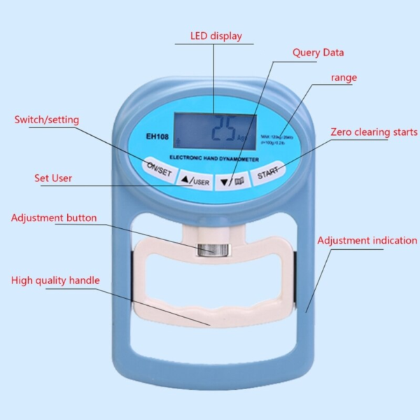 adjustable hand grip dynamometer